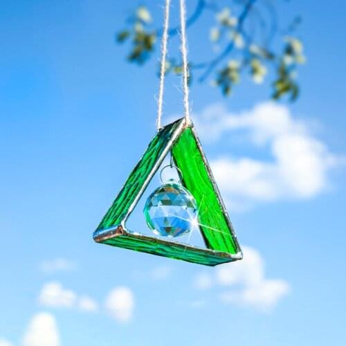 H&D Glass Tripod Suncatcher Rainbow Maker Window Crystal Ball Prisms Hanging Ornament Figurine Paperweight for Decoration Gift