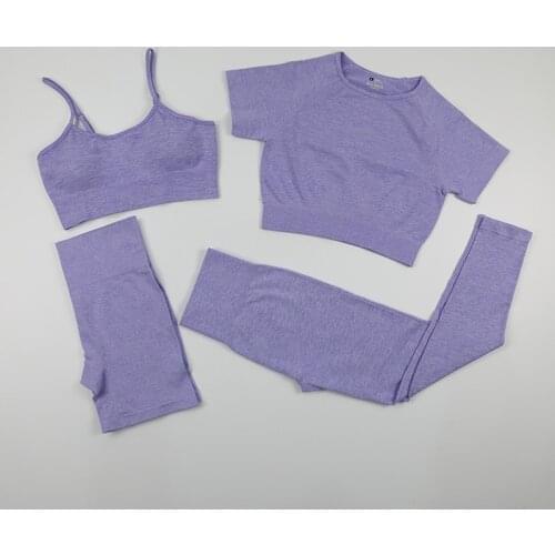 Women Yoga Set Fitness Gym Push Up Bras Seamless Leggings Sport Shorts Workout Crop Top Running Suit Sportswear Tracksuit