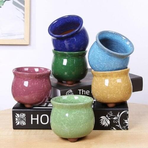 Ice Crack Succulent Flowerpot Creative Office Green Plant Vase Planter Flower Plant Bonsai Container Holder Home Garden Decor