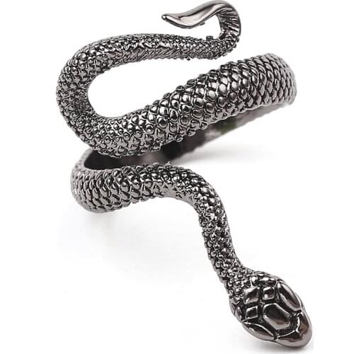 Fashion Snake Rings Stereoscopic New Retro Punk Exaggerated Snake Ring Opening Adjustable Ring Jewelry Gifts For Women Men