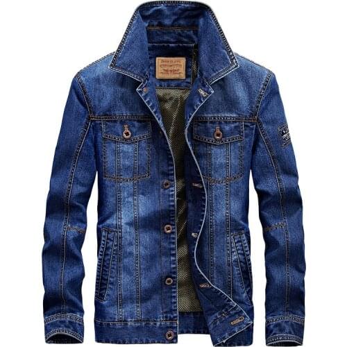 2019 Mens jackets and coats Military style jeans jacket men coat Army Multi-pocket Denim men coat Asian size M-4XL