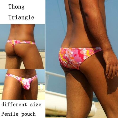 Men sexy low waist swimwear men tight swimming shorts gay briefs bikini swimsuits briefs swim trunks different penis pouch size