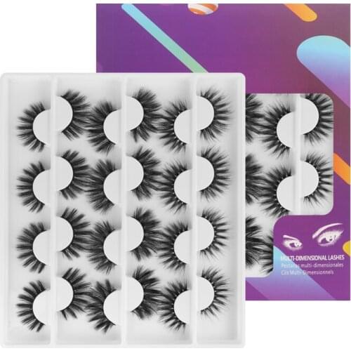 Imitation mink eyelashes set box natural thick cross-border 12 pairs of new 3D false eyelashes