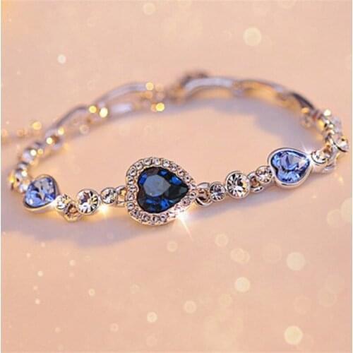 New Arrivals In 2021 Elegant And Exquisite Zircon Ocean Heart Peach Heart Bracelet Micro-Inlaid Zirconia Femininity Pulseras