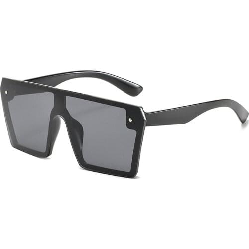 Trend Square Large Frame Men Women Sunglasses Oversized Mirror Reflective Mens Eyeglasses One Piece Lens Outdoor Driving Glasses