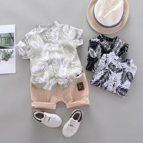 Newborn Baby Clothes Toddler Kids Baby Boy Short Sleeve Cartoon Pattern Shirt Tops+Shorts Set Clothes baby Boy Sets Bodysuit