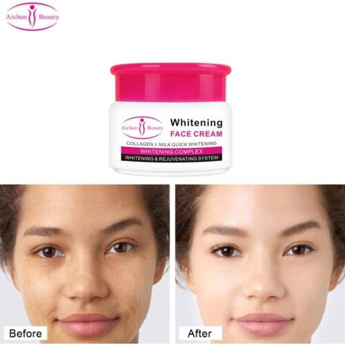 Collagen Whitening Face Cream Milk Fast Brighten Oil Control Moisturizing Cream Fades Spots Smooth Skin Nourishing Skin Care