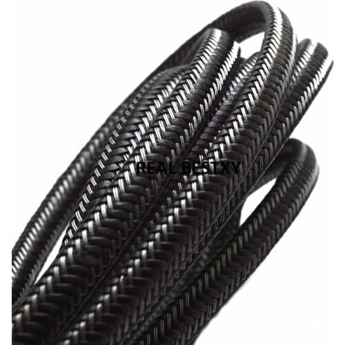 5m/lot approx: 10*5mm Braided Leather Rope Punk Braided Leather Cord steel Flat Braided Cord Rope Accessories Jewelry Findings
