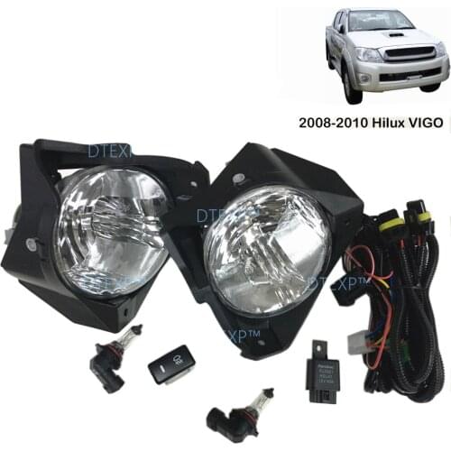 12V Fog Light for Toyota Hilux Vigo 2008 2009 2010 Replacement Car Front Bumper Lamp Kit Harness Bulb Switch Bulbs Wire