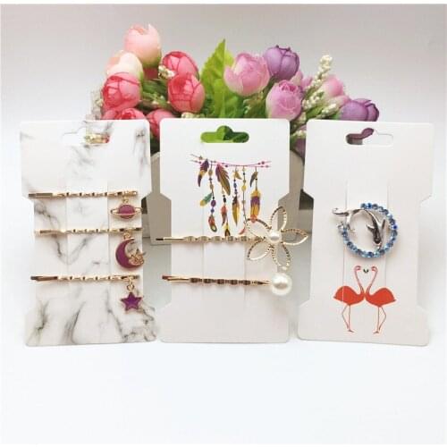 Various 100pcs Exquisite paper Headdress Card Hairpin Card DIY Hairpin Accessories Packing display card 11.5x6.6cm