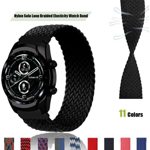 Nylon Braided Strap for Ticwatch Pro 3/3 GPS/3 Lite Smart Watch Band for ticwatch GTX E2 S2 Replacement 20mm/22mm Bracelets