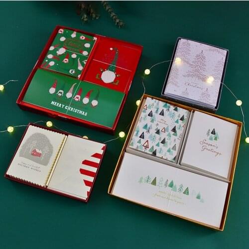 Christmas Greeting Card Blessing Thanksgiving Card Set Box Bronzing Greeting Card Small Card Festival Cards
