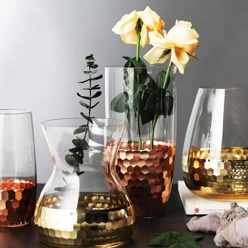 Modern multi use Electroplate glass vase Creativity home decor tabletop inserted floral water culture plant vase wedding decor
