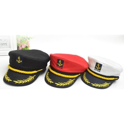 High Quality Adult Romania Yacht Boat Ship Captain Costume Navy Marine Admiral Hat Cap