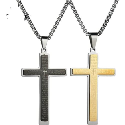 Titanium Steel Jewelry Accessories Cross Simple Couple Pendant Christian Gifts