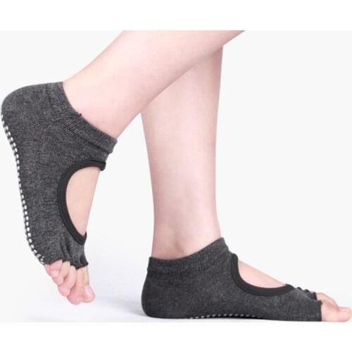 Women Yoga Socks Anti Slip Two Toe Sport Cotton Pilates Sock Ventilation Ballet Professiona Dance Sock Slippers Quick-Dry