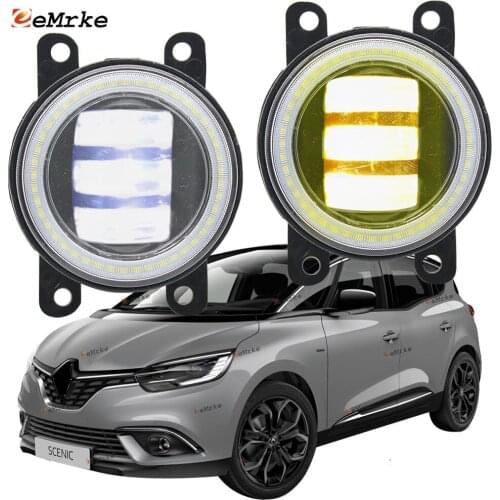 2x Led Angel Eye DRL for Renault Scenic 4 J9 / Grand Scenic R9 2018 2017 2016 LED Fog Lights Lamp Lens Daytime Running Light 12V