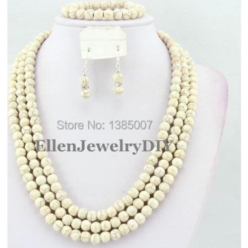 African Jewelry Set Nigerian African Wedding Beads Jewelry Set Beads Necklace Set Free Shipping W6615