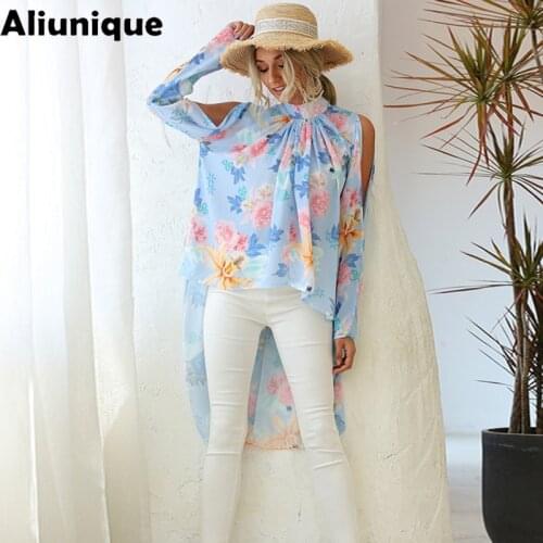 Aliunique New Print O-neck Chiffon Shirt For Women 2021 Summer Leisure Vacation Elegant Temperament Blouse Sun Protection Shirt