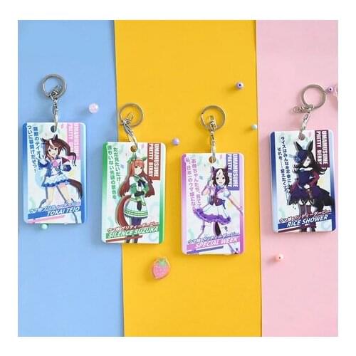 Anime Umamusume: Pretty Derby Special Week Rice Shower Silence Suzuka Card Case Student Bus Bank Card Holder Keychain Pendant