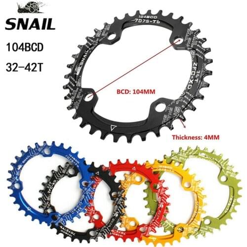 BDSNAIL 104 BCD Bicycle Chainring Round Oval Shape Chain Ring 32T/34T/36T/38T/40T/42T MTB Chainwheel Crankset Single Plate Part