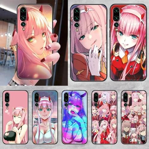 Zero Two DARLING in the FRANXX Phone case For Huawei P Mate P10 P20 P30 P40 10 20 Smart Z Pro Lite 2019 black silicone