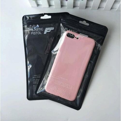 30pcs 12*20cm black Plastic Zip Lock Cell Phone Case Bags Phone Shell Packaging Zipper Pack For iphone 11 7 8 plus case