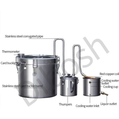 Distiller Moonshine Alcohol Stainless Copper DIY Home Water Wine Essential Oil Brewing Kit Brandy Vodka Distilled Equipment
