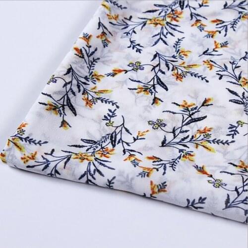 HLQON Polyester chiffon soft flower fabric for women skirt dress table cloths tissue felt patchwork sewing DIY summer by 150cm