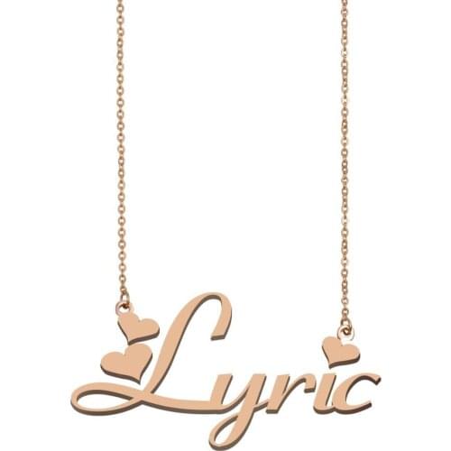 Name Necklace Lyric Nameplate Pendant for Women Girls Best Friends Birthday Wedding Girlfriend Jewelry Gift Stainless Steel