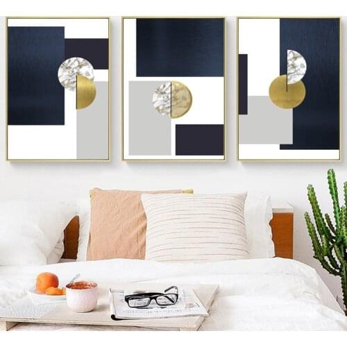 3 Pieces Modern Abstract Geometry Canvas Painting Decoration Nordic Poster Wall Pictures for Living Room Wall Art Home Decor