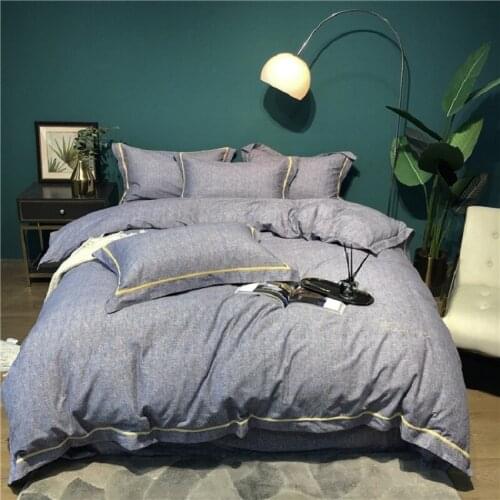 Nordic style brushed cotton 4pcs Bedding Set Light luxury simple 60 long-staple cotton spring autumn winter Duvet Cover 1.5m Bed