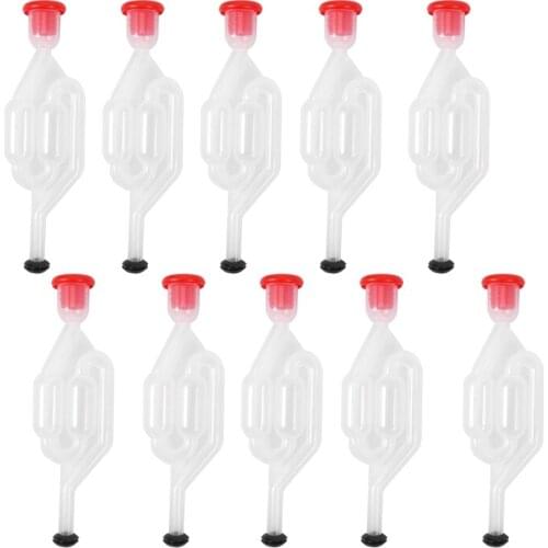 10Pcs Wine Beer Fermentation Check Valve Water Seal Airlock Home Winemaking Exhaust Valve Fermenter Yeast Homebrew Tools