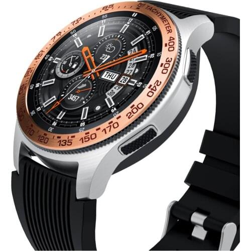 Stainless Steel Bezel Metal Ring Case for Samsung Gear S3 Frontier Galaxy Watch 46mm Adhesive Cover Protection Watch Accessories