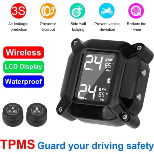 LEEPEE Motorcycle TPMS Wireless Magnetic USB Quick Charge Moto Tire Pressure Tyre Temperature Monitoring Alarm System
