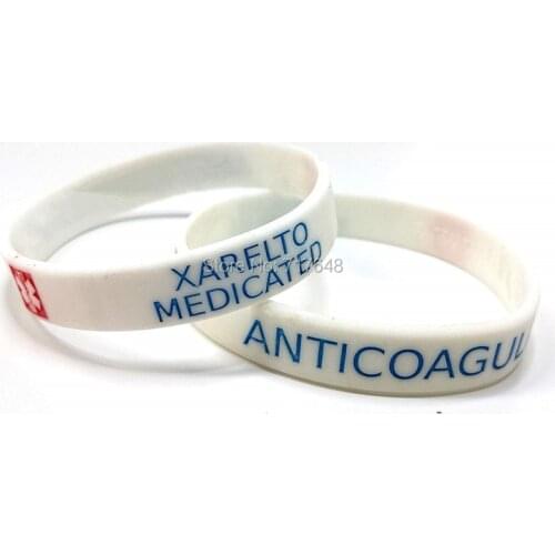 100pcs XARELTO medicated wristband silicone bracelets free shipping by ePacket A