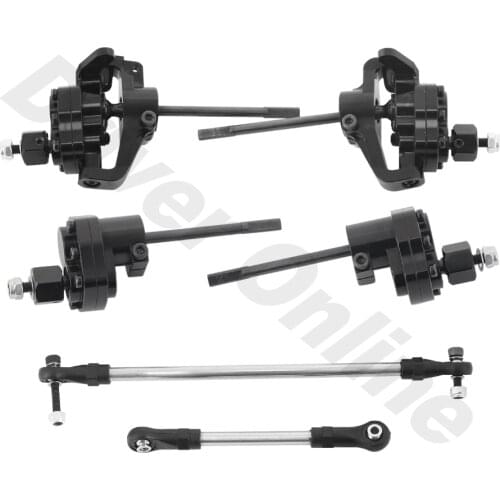 Metal Front Rear Portal Axles with Steering Link for 1/10 RC Crawler Axial SCX10 II 90046 90047 AR44 Axle Upgrade Parts