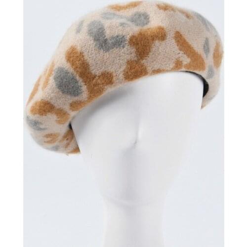 Fashionable Wool Printing Berets 2019 Autumn Winter New Fur Painter Outdoor Casual Summer Hats For Women Beret Homme