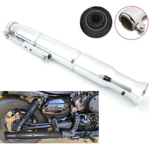 Motroccyle Retro Exhaust Silencer Mufflers Pipe For Harley Cafe Racer Bobber Chopper Custom Rear Chrome Exhaust Pipe Tube