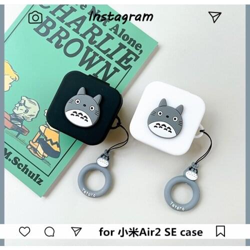 Cartoon Silicone Case For Xiaomi Air2 SE Wireless Bluetooth Earphone TWS Air2SE Protective Cover With Finger Strap