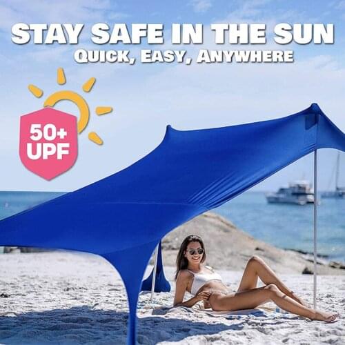 Beach Canopy Tent Garden Outdoor Self-assembly Sun Shade With Aluminum Poles Folding Sun Shelter For Fishing Camping Toldo Vela