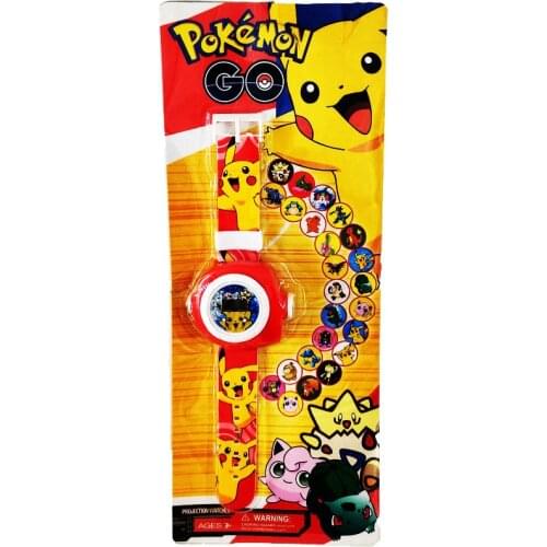New Pokemon Projectable Cartoon Fashion Watch 20 Slides Pikachu Children Projection Watch Kids Birthday Christmas Gifts