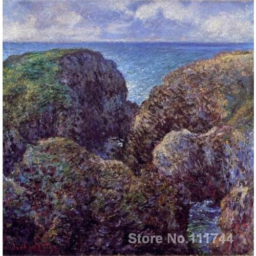 Online art gallery Group of Rocks at Port Goulphar Claude Monet Landscape paintings Hand painted High quality