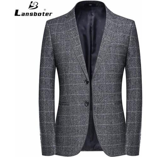 Autumn Mens Suits Coat Mens Blazer Homme Jacket Leisure Plaid Spring Slim Outerwear High Quality Men Fashion Tops Suit XXXXL