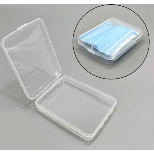 Portable Disposable Face Masks Container PP Mask Storage Box Storage Organizer Dustproof Mask Case 11.5*9.2*2.8cm