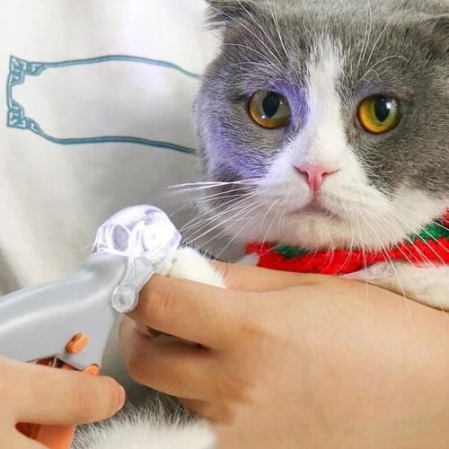 Professional Pet Nail Clipper Scissors Dogs Grooming Dog Cat Nail Toe Claw Clippers Scissor LED Light Nail Trimmer for Pet
