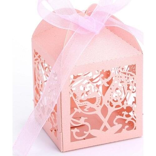 Drop Shipping 50pcs Pearl Paper Gift Boxes Wedding Favors Chocolate Box Packaging Box Wedding & Engagement Supplies