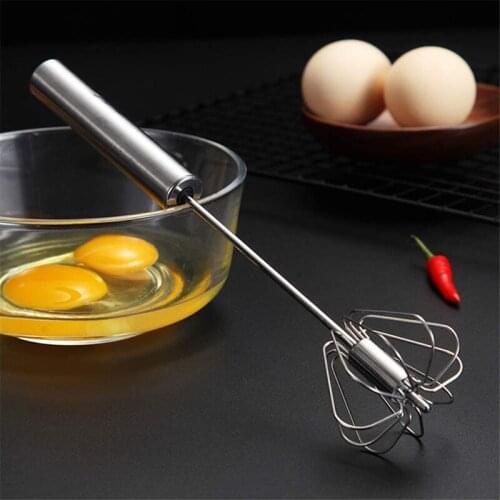 Handheld Blender Stainless Steel Semi-Automatic Rotating Egg Beater Coffee Milk Blender Kitchen Cooking Tools