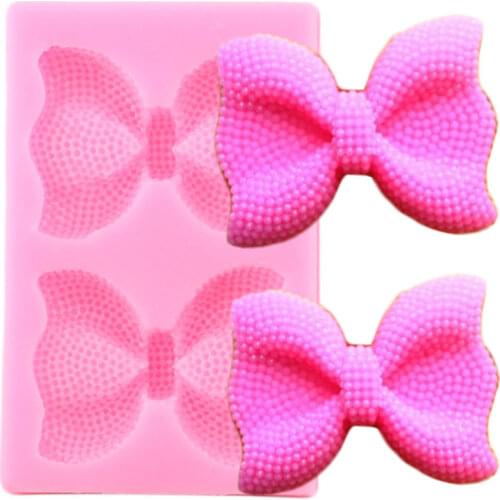 DIY Bow Bowknots Shape Silicone Mold Fondant Moulds Chocolate Cupcake Topper Cake Decorating Tools Polymer Clay Candy Molds