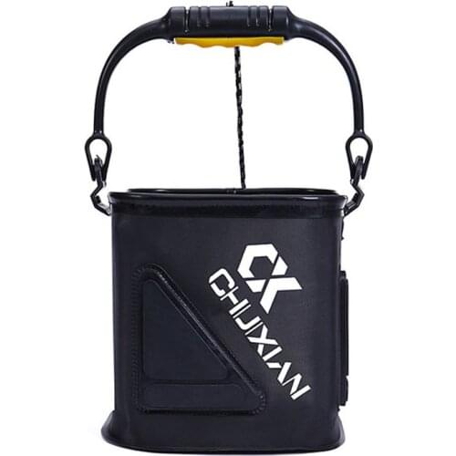 Thicken EVA Outdoor Folding 8L Fishing Bucket Live Fish Box Car Wash Bathroom Kitchen Bucket Fishing Bait Buckets Tackle Tools
